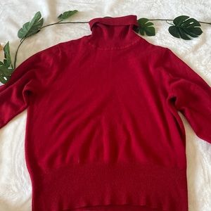 JM Collection Ruby Red Turtleneck Petite Large